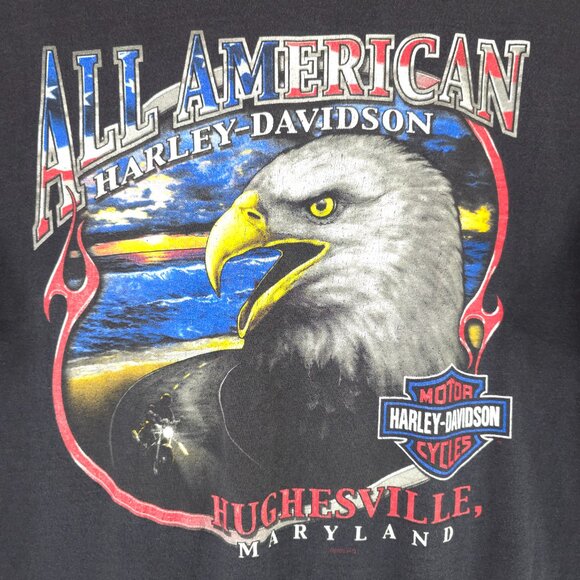 VINTAGE Y2K HARLEY DAVIDSON MENS SIZE XL MADE IN USA BLACK T SHIRT SHORT SLEEVE - Picture 6 of 9